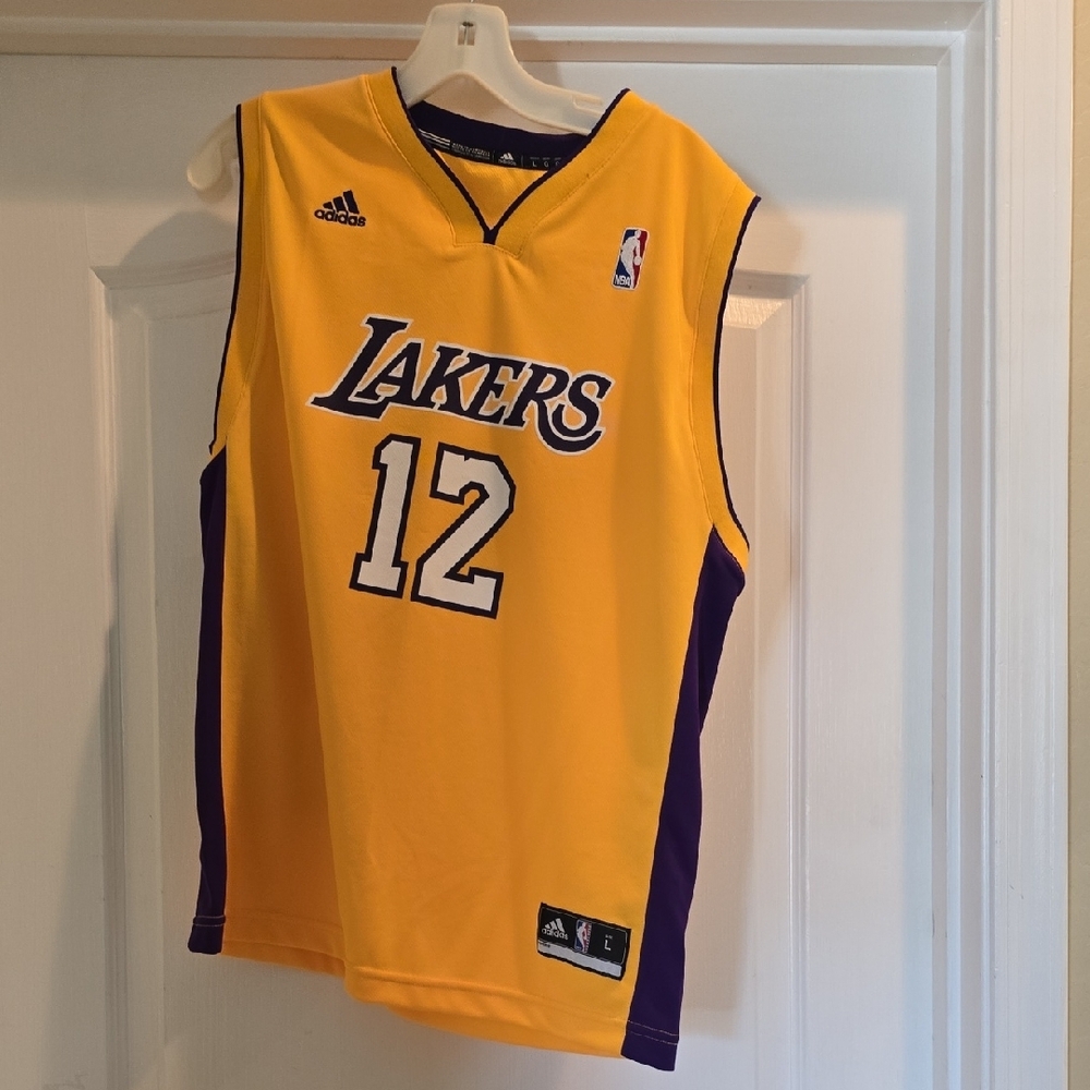Adidas Yellow and Purple Lakers Jersey